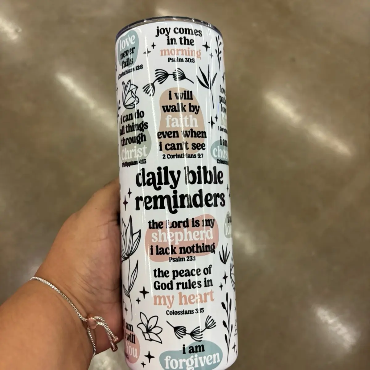 Daily Bible Reminders Affirmations Tumbler