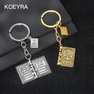 Creative Bible Book Design Metal Keychain for Men & Women Fashion Keychain for Bag Car Key Decor Charms Trendy All-match Exquisite Keychain for Gift