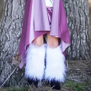 Baby Girl's Faux Fur Leg Warmers - Soft & Cozy Fuzzy Boot Cuffs, Solid Color, Winter Fashion for Kids, Party Costumes, Cold Weather Accessories