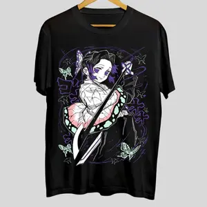 Shinobu Kocho Anime T-Shirt, Demon Slayer Kimetsu No Yaiba Graphic Tee, Anime Fan Shirt