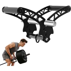Adjustable Width T Bar Row Handle,Landmine Attachment for Barbell,U Clips Gym Landmine Handle V Bar Attachment Exercise for ,Arm,