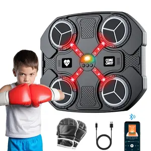 Music Boxing Machine with Boxing Gloves for Kids, Wall Mounted Boxing Machine with Light, 3-speed Boxing Music Workout Machine,Children's Day Father's Day gift