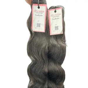 Afro Latina Brazilian Hair - 100% Virgin Human Wavy Curtain Extensions 95/100g Soft Wave Unchemically Treated