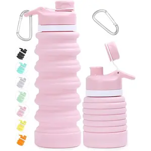 Collapsible  Bottle, 26oz Silicone Foldable  Bottles Leakproof BPA Free Travel  Bottles with Carabiner, Portable Sport  Bottles Water