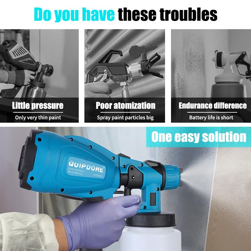 Cordless Paint Sprayer with 21V Battery, Handheld Electric Paint Gun for Home, Furniture, and Wall Painting Projects