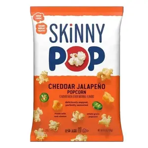 Skinnypop Gluten Free Cheddar Jalapeno Popcorn 4.4 oz Sharing Size Bag Light Crunchy Spicy Snack 2 Bags