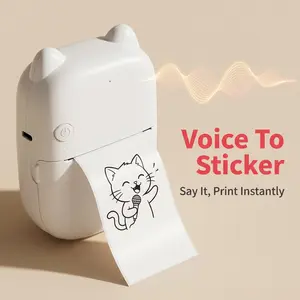 AI Voice Mini Printer Wireless Portable Smart Sticker Maker Machine. Creative DIY Craft Tool for Study Notes & Pictures. Fun Cute Girly Gifts Alternative to Fidget Toys or Squishy Stuffed Animals.