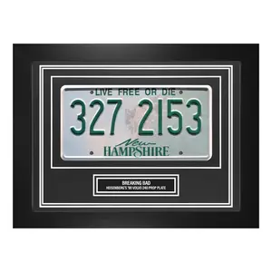 Breaking Bad Heisenberg License Plate Wall Display New Hampshire Prop Frame
