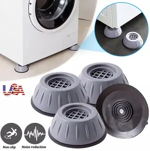 4piece shock-absorbing pads for washing machines and dryers. Reduces vibrations and noise. Suitable for all sizes of washing machines to prevent movement and shaking.