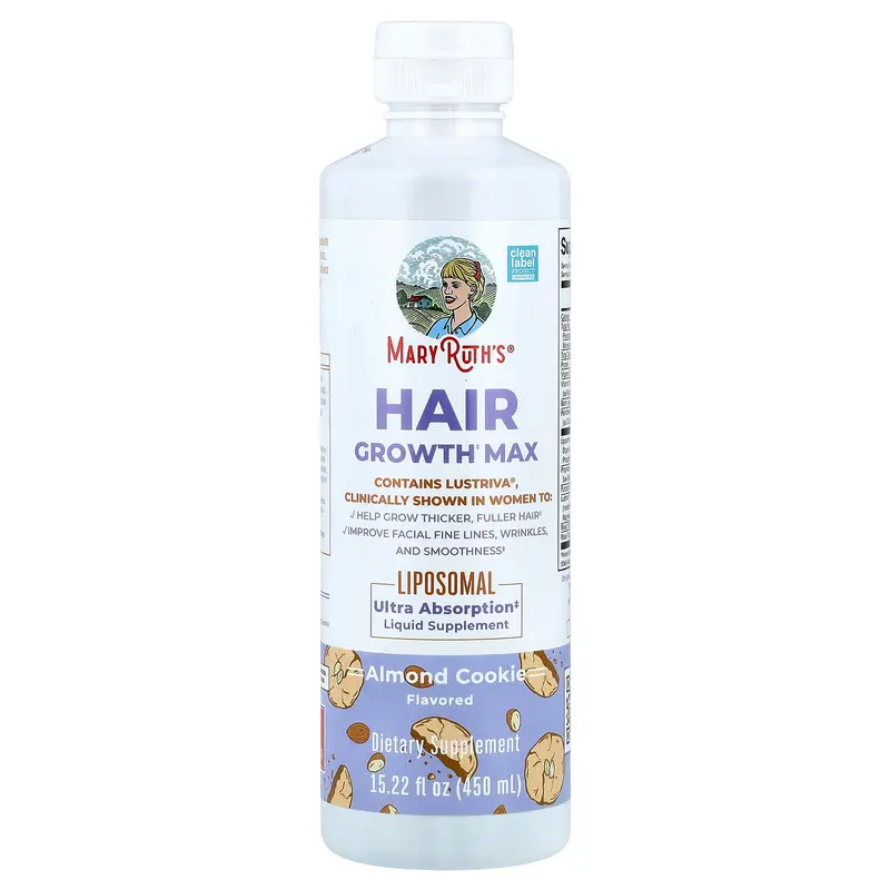 MaryRuth's Hair Growth Max Liposomal, Almond Cookie, 15.22 fl oz (450 ml)