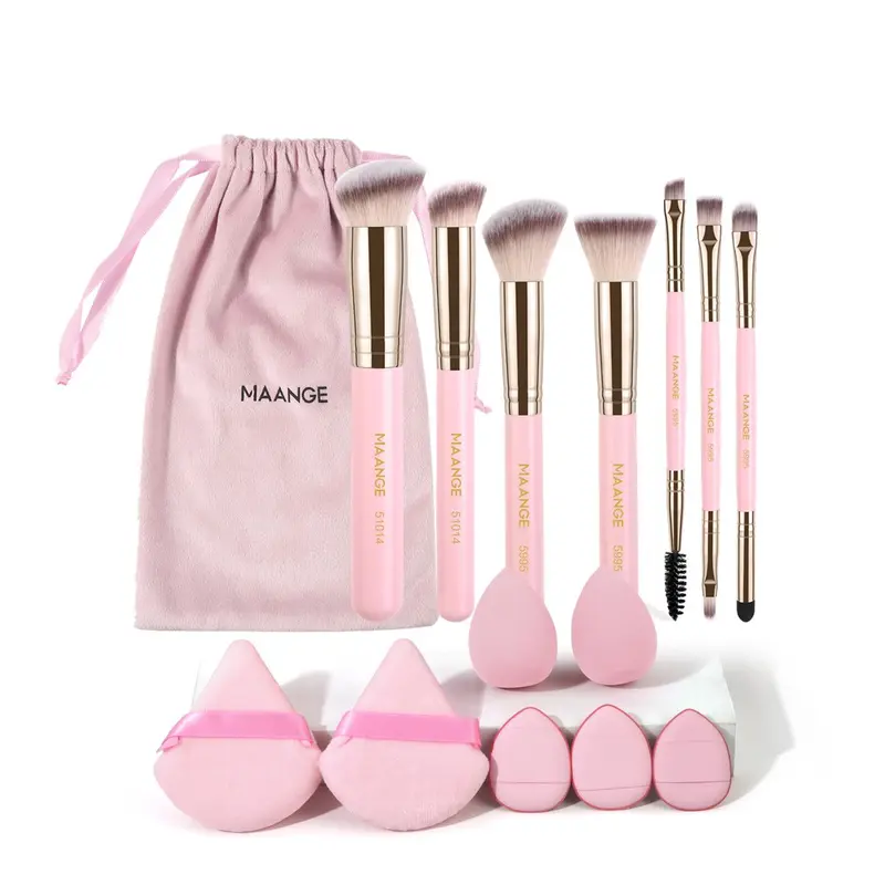 Makeup Tool Set, Multifunctional Makeup Tools, Cosmetic Tools, 15pcs/set Blender Sponge Brushes & Powder Puff & Storage Velvet Bag, Soft Sponge Pads, Beauty Blend, Makeup Accessories for Women & Girls