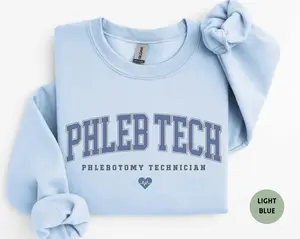 Phleb Tech Short-Sleeve T-SHIRT Or Sweatshirt, Phlebotomist Gift, Phlebotomy Technician Crewneck, Tech Appreciation Recognition Week, Phleb Tech Graduation Gift