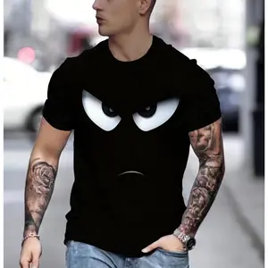 Men's Anime-Eye Graphic Cotton Tee - 100% Premium Pure Cotton, Classic Fit, Perfect for Anime Fans & Everyday Wear,streetwear,summer outfits,fashion