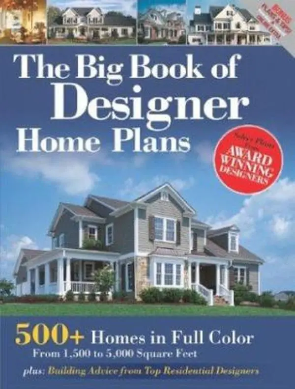USED Book - The Big Book of Designer Home Plans: 500 + Homes in Full Color: 1,200 to 6,000 Square Feet by Hanley Wood Homeplanners Inc. (Paperback) - english