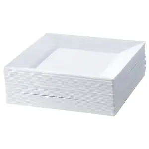 White Square Plastic Plates 10 Pack - Carre White Square Plastic Plates 10 Pack - Carre