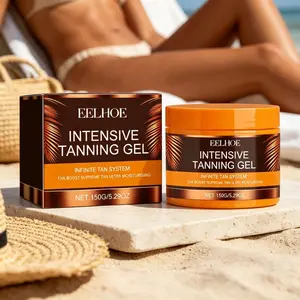 EELHOE Intensive Tanning Gel 150g Ultra Moisturizing Tan Booster for Sunbed & Outdoor Sun Non-Greasy Fast Absorb Tan Enhancer All Skin Types Bronzer Lotion