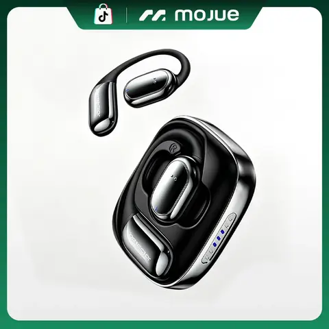 Petector OS-S1 Open-Ear Wireless Bluetooth 5.4 Earbuds - Light PC Shells Headphone, Stereo Bass Audios, Noise-Canceling Microphone, IP7 Waterproof, LED Status Glance, Secure Fit, Easy Carry for Sports, Mobile Phones