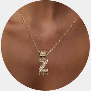 Letter Necklace, 18K Gold Plated Bubble Balloon Dainty Necklace for Women, Chunky Initial Charm Pendant Name Necklace Personalized alphabet design