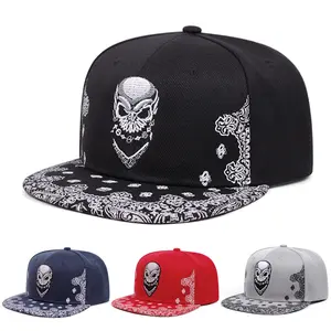 1pac Cashew Print Skull Embroidery Men Outdoor Sport Baseball Cap Fashionable Women Superior Quality Vintage Visor Cap