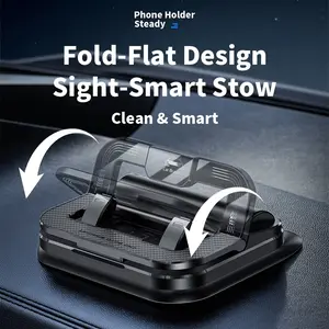 2-in-1 Car Phone Holder with Built-in Parking Number Plate – Stable & Durable Dashboard Mount, Quickly Switch to Phone Number Display for Privacy