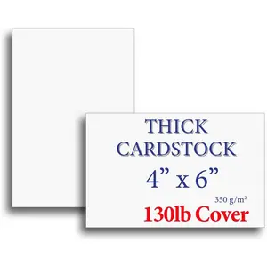Extra Heavy Duty White 4" x 6" Cardstock 130lb 350gsm Thick Bright White 4x6 Blank Cards for Postcard Wedding Invitations Recipe Flash Index Cards 100 Sheets