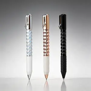 High-Quality Geometric Design Metal Wave Gel Pens, 0.5mm Diamond Shape Deformation, Ideal for Precision Writing and Drawing, Christmas Gift, Office & Study Supplies