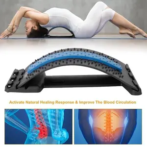 Back Stretching Support Tool, Multi-level Adjustable Lumbar Cushion, Spine Support Stretcher for Daily Relaxation and Body Posture Care-2466