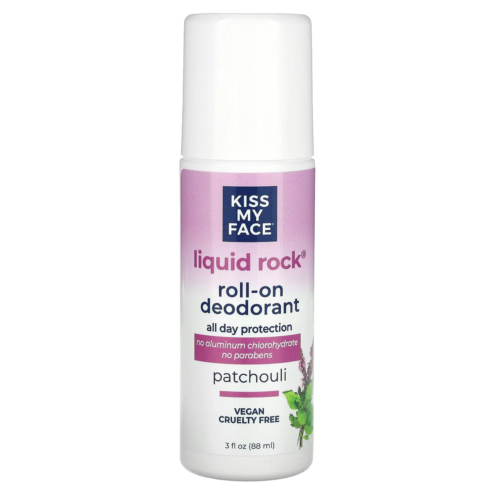 Kiss My Face Liquid Rock Roll-On Deodorant, Patchouli, 3 fl oz (88 ml)