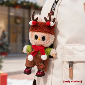 【Only clothes】Clothing only, applicable to Labubu doll costumes (Generation 1, 2 and 3), for Labubu keychain dolls to wear in Christmas costume sets.
