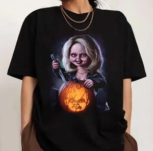 Bride of Chucky Horror T-Shirt Chucky Halloween Classic Top Gift for friends graphic tees