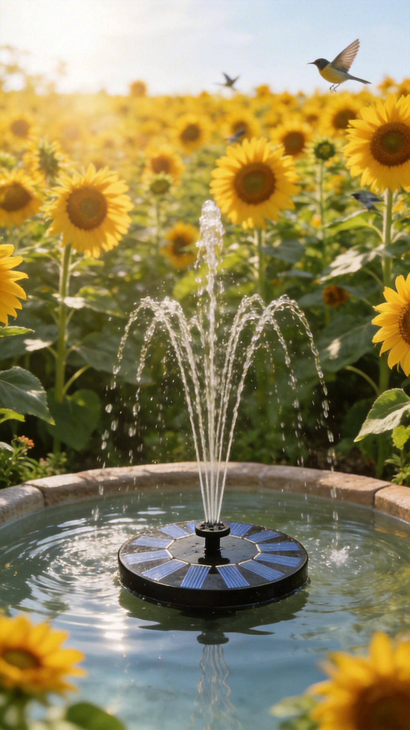 6.3 inches Solar Bird Bath Fountain with 6 Nozzles, Solar Fountain Pump for Bird Bath, Solar Powered Floating Water Fountain Pump for Bird Bath, Ponds, Garden, Fish Tank and Outdoor 16cm