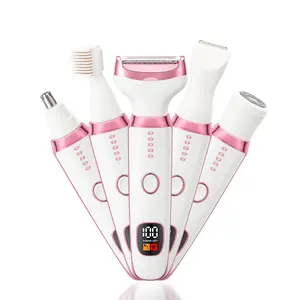 Electric Razors for Women, Multifunctional Hair Shaver, 5 in 1 Shaver Trimmer Precision Shaver Wet & Dry Body Razors and Facial Hair Remover, Rechargeable for Face Arms Armpit Legs Pubic Area (White)