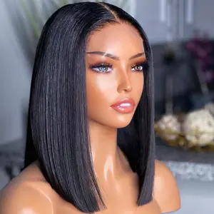 West Kiss Ready Go Pre Cut Glueless Bob Wig Straight Lace Front Human Hair Wig Pre Bleached Pre Plucked With Baby Hair