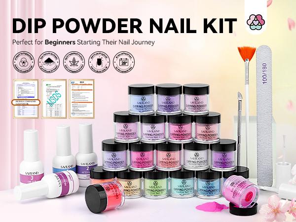 SAVILAND Dip Powder Nail Kit 30PCS: 20 Vibrant Colors with Essential Liquids, No Lamp Needed, Easy-to-Use, Long-Lasting Salon-Quality Nails at Home SAVILAND Dip Powder Nail Kit 30PCS: 20 Vibrant Colors with Essential Liquids, No Lamp Needed, Easy-to-Use, Long-Lasting Salon-Quality Nails at Home