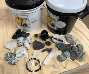 FINDERS KEEPERS WRITTEN IN THE STARS ONE GALLON NATURAL CRYSTAL AND SPECIMEN MINING BUCKET