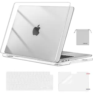 MOSISO Compatible with MacBook 15 inch Case 2025 2024 2023 Release M3 A3114 M2 A2941 Liquid Retina Display Touch ID, Plastic Hard ShellKeyboard CoverScreen ProtectorStorage Bag, Crystal Clear