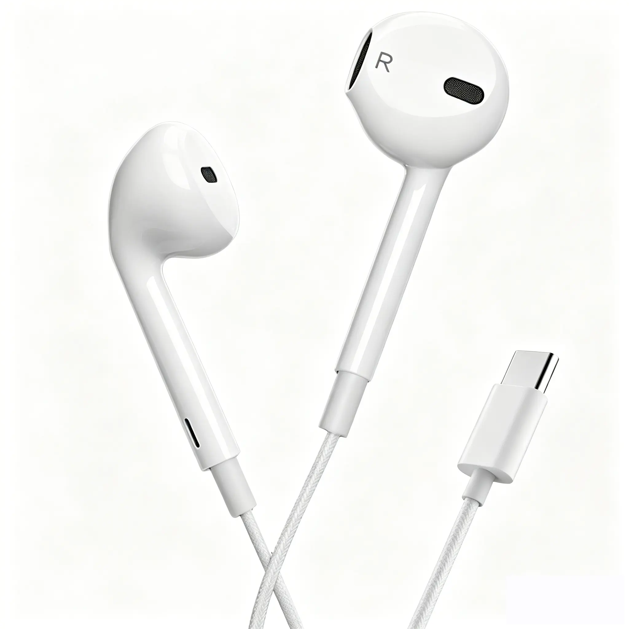 Type-C Wired Semi-In-Ear Earbuds, HiFi Stereo Sound Wired Earphones with Microphone & Volume Control, Portable Design Earphones for Samsung Plus & iPhone 16/15 Pro Devices, Audio, Light Weight Earbuds summerwins
