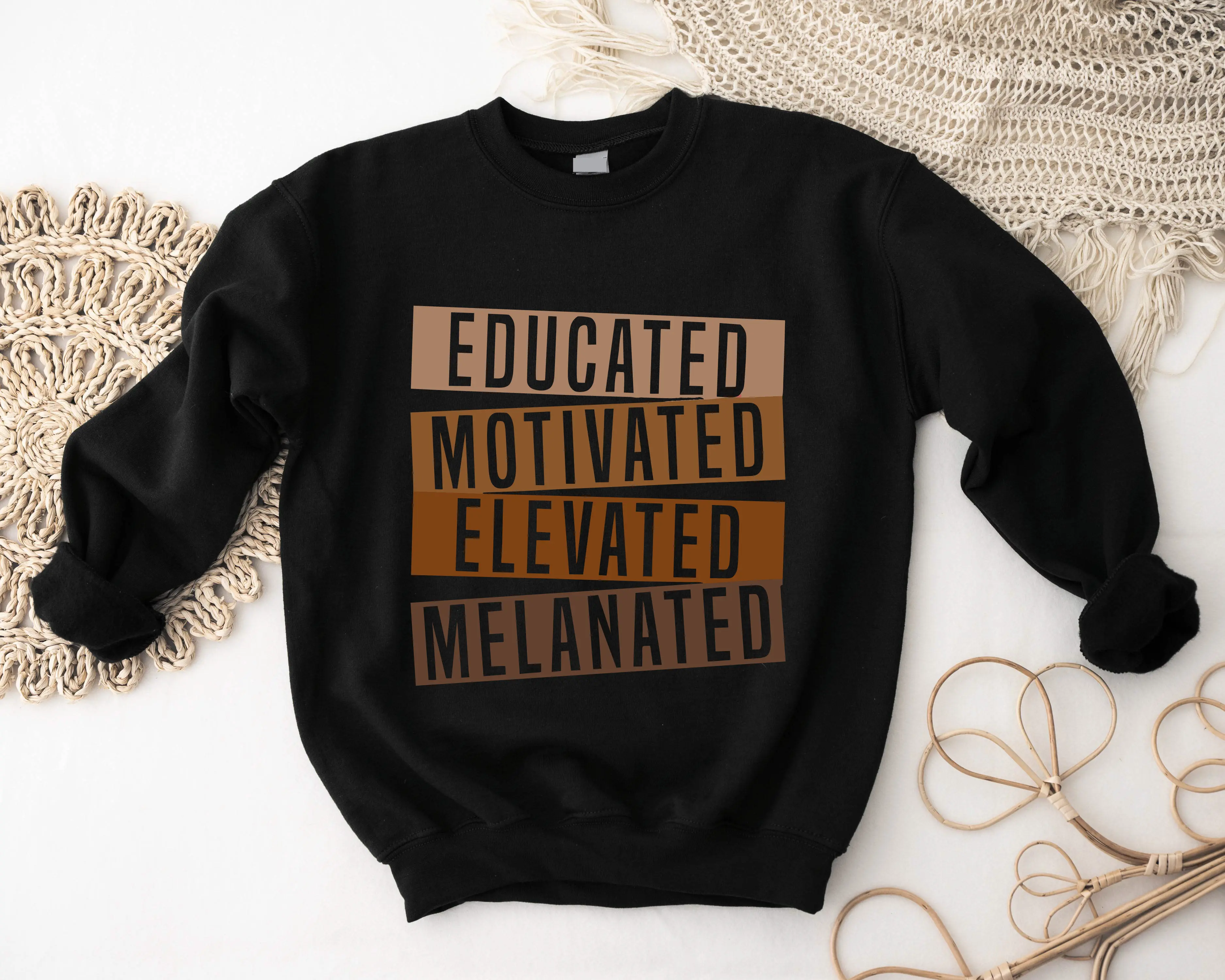 Educated Motivated Elevated Melanated Sweatshirt, African American Teacher Hoodie, Black History Month Sweatshirt, Black Teacher Gift Hoodie, Equality Sweater.