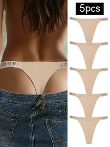 Women's Plus Size Thong Panties Set, Soft Breathable Quick-Dry Underwear, Sexy Fitted Design, All Season Comfort Fit, Breathable Panty