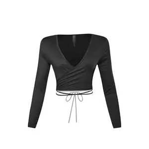 Black cross top crop top