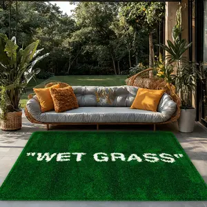 1pc Wet Grass Entrance Mat, Durable Anti-Slip Polypropylene Fiber, Decorative Door Rug for Hallway & Entryway, Fun Theme Home Decoration
