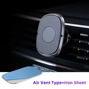 Air Vent Type Magnetic Vent Clip Universal Car Holder 360° Rotation Dashboard Mount 2-Piece Set Black Easy Install Air Vent Mount Car Navigation Google
