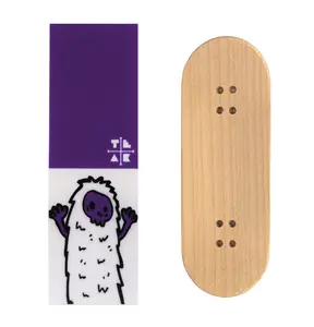 Teak Swap Fingerboard Deck & Graphic Wrap - "Purple Yeti" - 32mm x 97mm