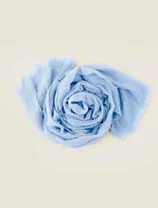 Crinkle Cotton Scarf | Baby Blue