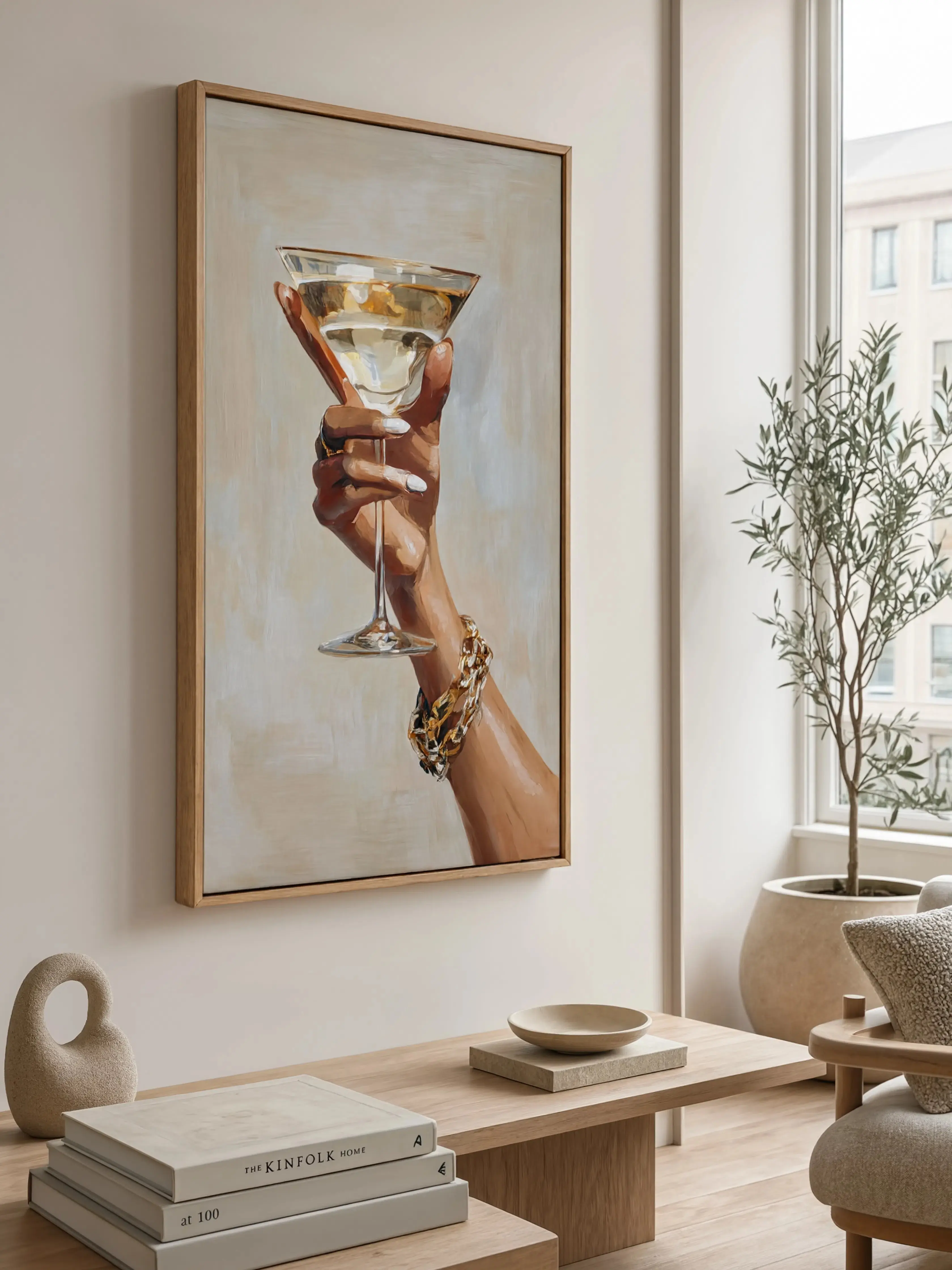 Chic Cocktail Wall Art Martini Glass Poster Modern Bar Lounge Decor Print