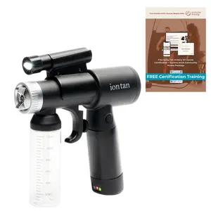 Naked Sun Ion Tan Portable Spray Tan Machine – Dual Power Hybrid (Rechargeable Battery & AC Plug-in) – Professional Cordless Sunless Tanning System with Brushless Two Speed Motor