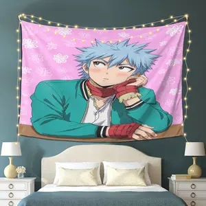 Saiki K. Seriesidea Tapestry |   Vintage Map-Inspired, Boho Texture Wall Hanging, Ideal for , Housewarming, and Various Festive Occasions, Polyester, Peach Skin Velvet