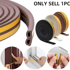 6 Meter Roll Adhesive Door Bottom Seal Strip, Foam Insulation Window Rubber Sealing Tape, Anti-Collision Solid Material