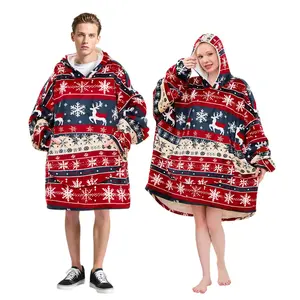 Christmas Family Home Wear Matching Sets, Festive Xmas Sets For The Whole Family, Holiday Pjs Christmas Cozy Warm Oversized Loose-Fitting Top Sweatshirt Giant Pocket