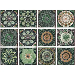Moroccan tile stickers 591 591 in peel and stickremovable mandala backsplash tile decals decor kitchen bathroom laundry furniture vanity